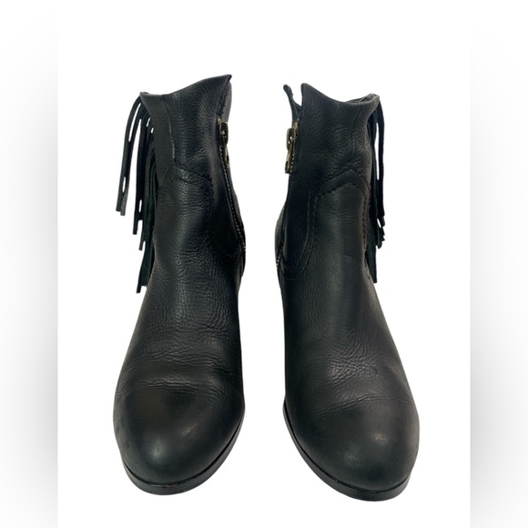 Sam Edelman Louie Black Leather Fringe Bootie Size 8 - Picture 4 of 14